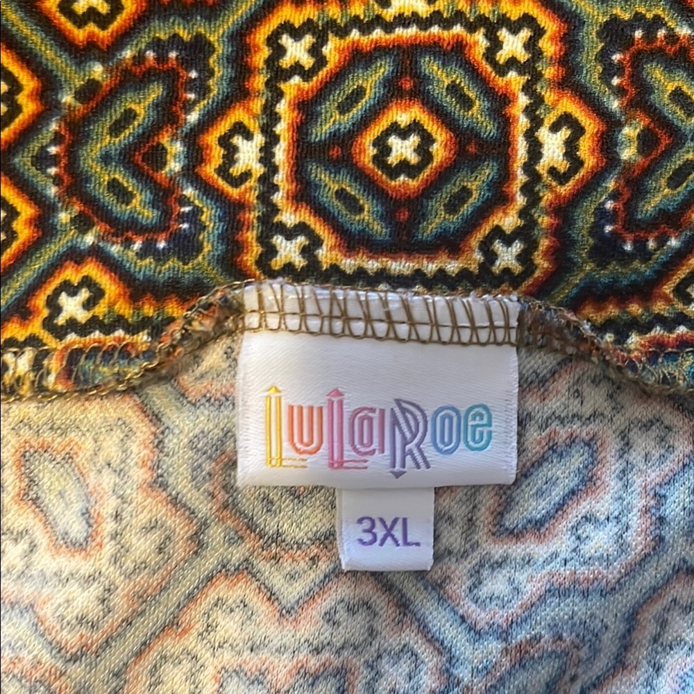 LuLa Roe Geometric Patterned Yellow Skirt - Picture 2 of 2